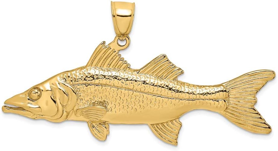 14K Yellow Gold 3d Tarpon Fish