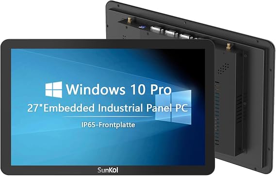 27" Industrial Panel PC, IP65 Embedded Capacitive Touchscreen HMI | All-in-One Industrial PC Windows 10,I5-3210M,8GB RAM 256GB SSD,19201080 FHD,VESA,HDMI/2LAN/USB/RS232/VGA,Automation