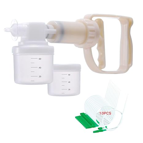 Manual Sputum Aspirator Handheld Sputum Catheter Suction Pump Portable Suction Machine, Phlegm Suction Device for Home Use, Compact, Lightweight, Easy to Carry