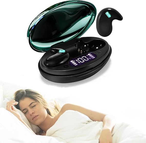 Sleep Earbuds Ultra-Thin Wireless Bluetooth 5.3 Earbuds for Side Sleepers, Noise Blocking Sleep Headphones with 6H Playtime, Ergonomic Mini Design for Small Ears, Jade Green
