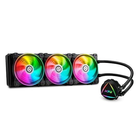 XPG EPS Levante 360 Addressable RGB CPU Liquid Cooler, 360mm Radiator, Three Dual Ring 120mm ARGB Lighting Fans