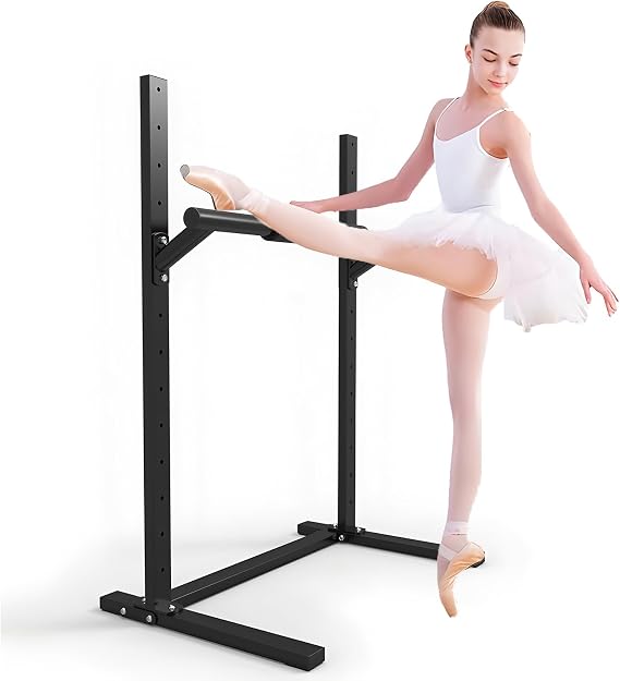 Portable Ballet Bar Gymnastics Ballet Barre Anti-Wobble, School Dance Bar Multi Gear Adjustment, Ballet Equipment Sturdy Construction,Black