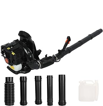 Backpack Leaf Blower, 52CC Gas Powered Backpack Leaf Blower, 550CFM 2-Stroke 1.7HP Snow Leafes Blowers for Lawn Care Yard Dust Debris Black Black