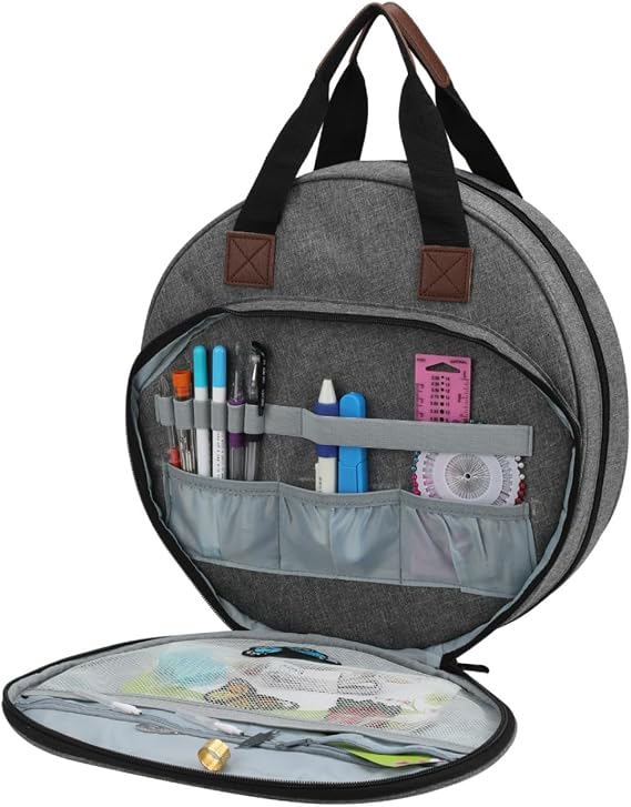 Knitting Bag Yarn Storage Tote, Large Crochet Organizer Bag, Yarn Storage Holder for Crocheting Knitter, Knitting Project Bag, Yarn Storage Bag (Gray)