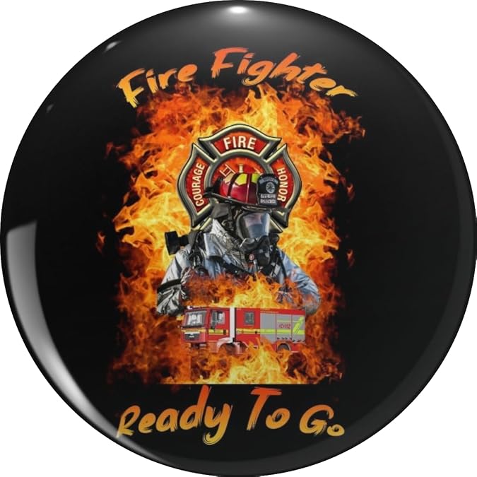 Fire Fighter Ready To Go Metal Lapel Pin Tie Tack Pinback 0.75"