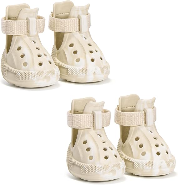 Dog Shoes Summer Paw Protection Outdoor Dog Boots Dog Sandals Breathable Dog Shoes Non-Slip Dog Shoes with Adjustable Reflective Strips for Small Medium Large Dogs Khaki Size 6