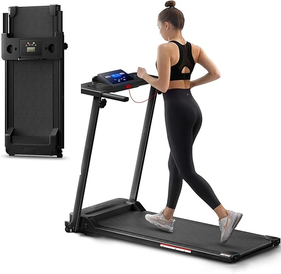 Under Desk Treadmill, Walking Pad, Portable Walking Machine - Equipped with 2 HP Motors, 136kg Capacity, Manual Control, 12 Program and Competition Modes, 3.6" Display, 3 Timers, Emergency Stop