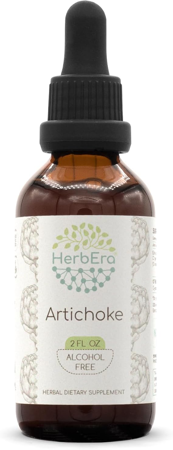HerbEra Artichoke Alcohol-Free Herbal Extract Tincture, Concentrated Liquid Drops Natural Artichoke (Cynara scolymus) (2 fl oz)