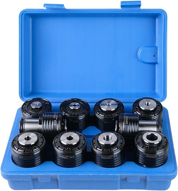 TC820 ANSI Collets 10pcs Tapping Collets TC820 Electric Tapping Collet Chuck 8,5/32", 10,3/16", 14,1/4", 5/16", 3/8", 1/2'', 9/16", 5/8", 11/16", 13/16'' Applicable for M24HR Electric Tapping Machine