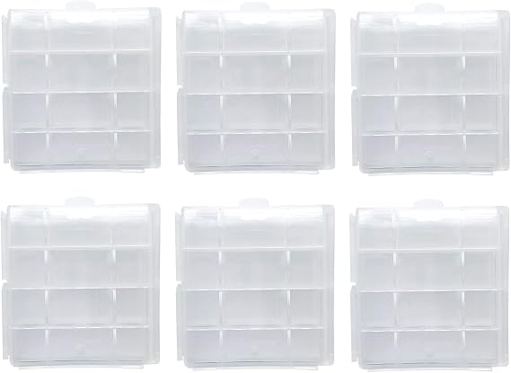 Battery Storage Case for AA/AAA, Battery Holder Box (6Pack Clear)