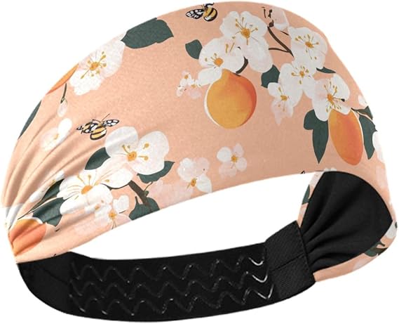 Cute Serviceberry Fruit Peach no Slip Exercise Headbands for Women Elastic Tennis sweatbands for Yoga Cycling Cycling YogaColorful Duchshund Dog Stars