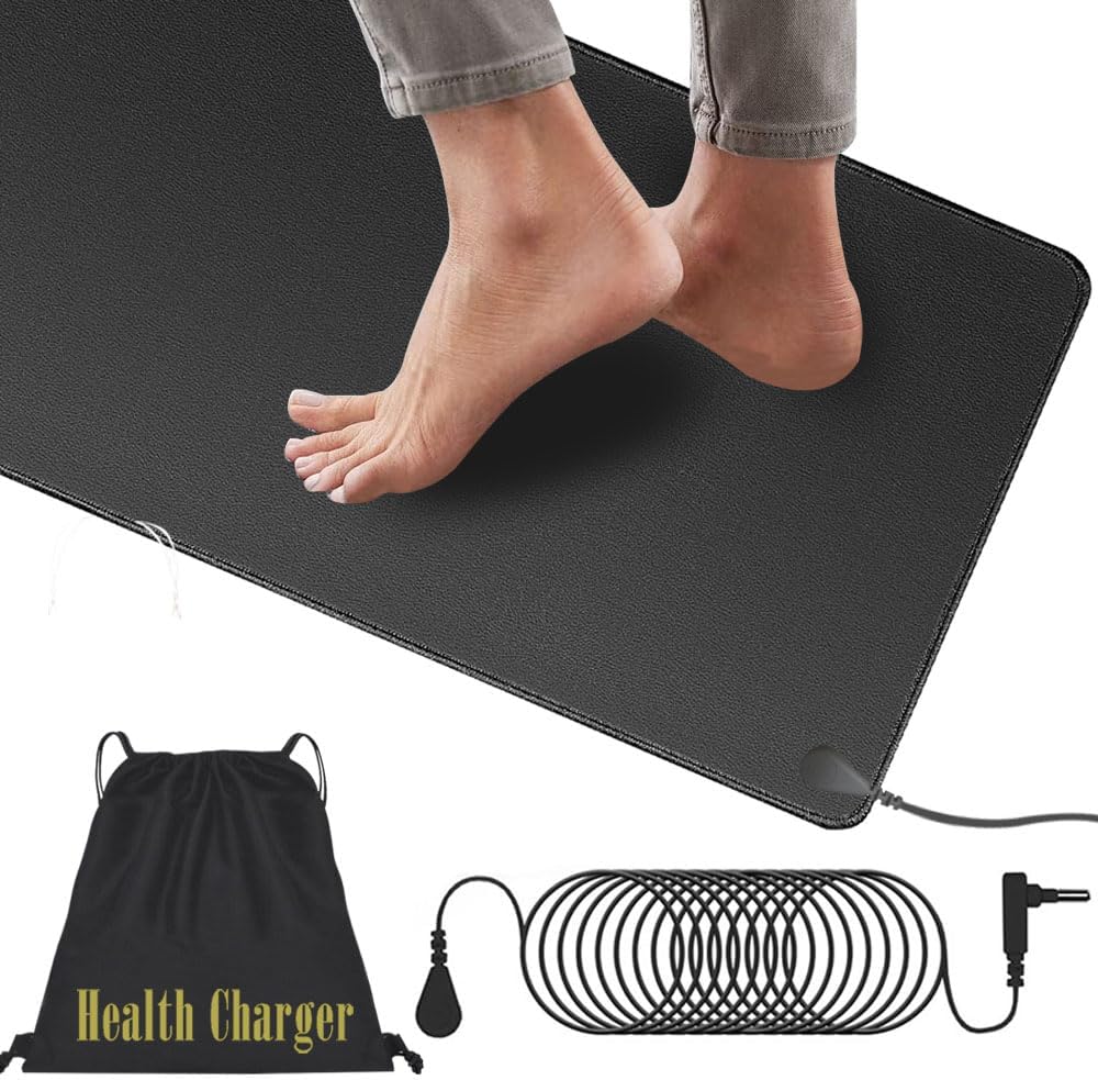 Better Grounding Pad for Sleeping: Conductive Carbon Leather Mat for Pain Relief 23.6x35.4 inch