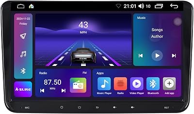 ASURE 9inch Car Carplay Android Auto Radio for VW Jetta A5Passat B6CCGolf MK5BeetleEOS 2005-2010,4Core 232GB Android Car Dash GPS Navigation Head Unit Replacement with Touchscreen Player