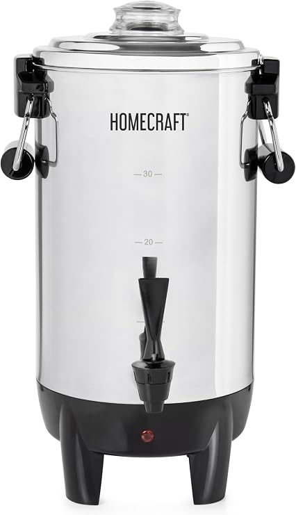 Homecraft Quick-Brewing 1000-Watt Automatic 30-Cup Coffee Urn-Stainless Steel