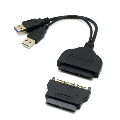 JSER 1set USB 3.0 to SATA 22Pin & SATA to 16Pin Micro SATA Adapter for 1.8" 2.5" Hard Disk Driver with Extral USB Power Cable