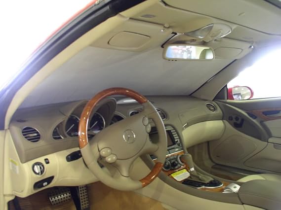 HeatShield, The Original Windshield Sun Shade, Custom-Fit for Mercedes-Benz SL-Class (230) Convertible 2003, 2004, 2005, 2006, 2007, 2008 Silver Series