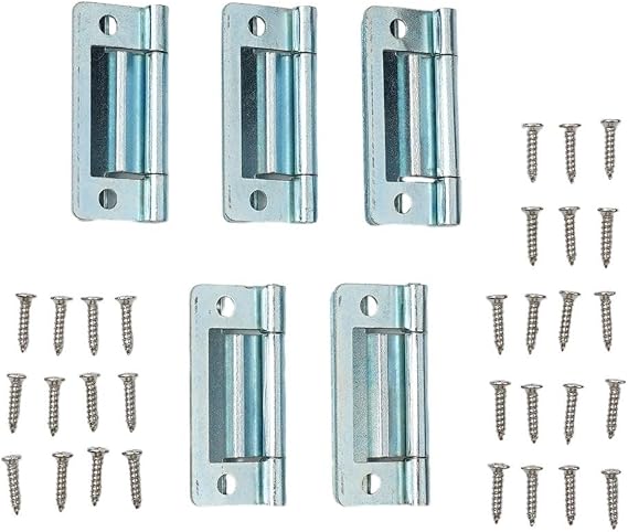 Cranked Flush Hinges, 5/10 pcs Door Hinges, Furniture Hardware Door Mechanical Hinges for Caravans and Mobile Homes Door (5pcs)