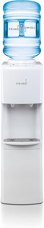 Primo Top-Loading Water Dispenser - 2 Temp (Hot-Cold) Water Cooler Water Dispenser for 5 Gallon Bottle w/Child-Resistant Safety Feature, White