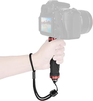 ChromLives Camera Handle Grip Support Mount with Camera Wrist Strap Handlegrip Camera Stabilizer with 1/4'' Male Screw for Digital Video Camera Camcorder Action Camera LED Video Light
