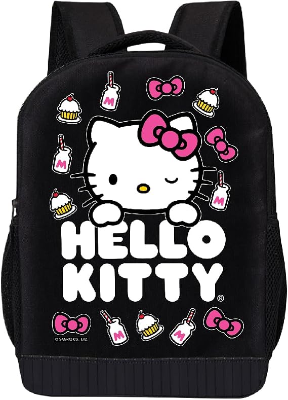 Sanrio Hello Kitty Backpack Shoulder Bag for Girls, Boys, Adults - Cute 18" Inch Hello Kitty Kids Backpack for School (Hello Kitty Dessert)
