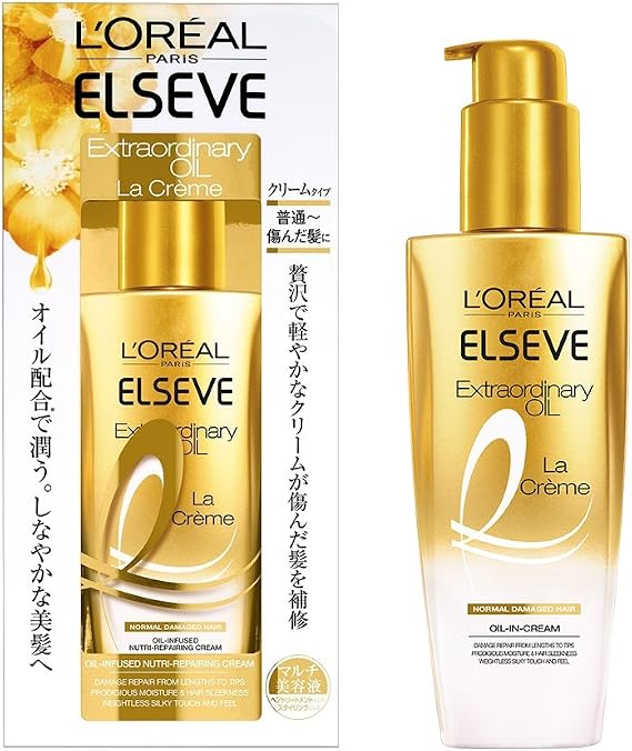 L'Oreal Paris Elsave Hair Cream La Creme Rich Finish Non-Rinse Hair Treatment Soft and Moisturizing 3.5 oz 100 g