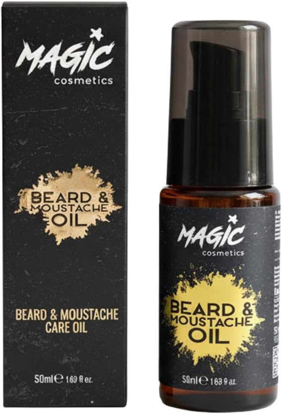 Magic Cosmetics Sakal ve Bıyık Bakım Yağı 50 ml – Besleyici & Parlaklık Veren Formül – Güçlendirici ve Nemlendirici Serum – Yumuşatır ve Sağlıklı Görünüm Sağlar – Beard Oil Tüm Sakal Tipleri