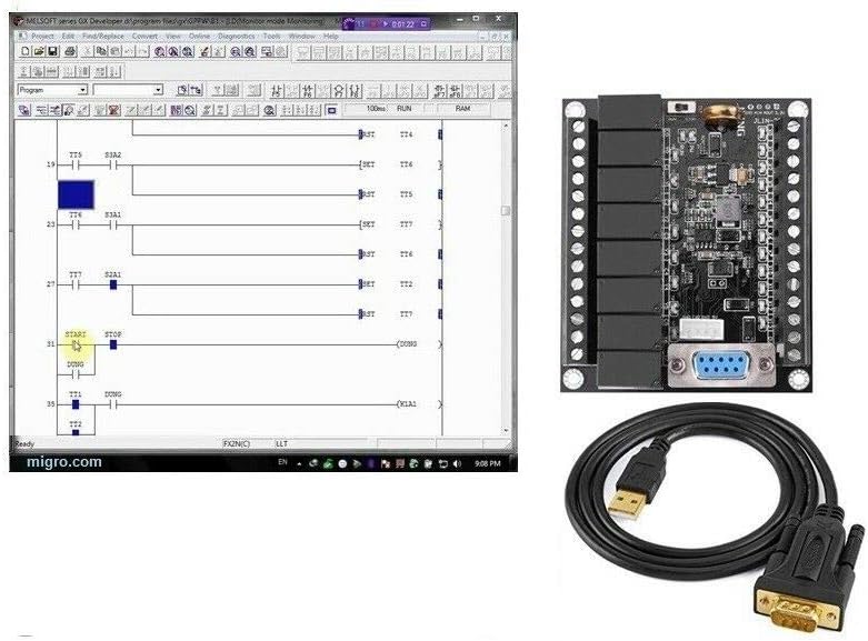 Electrodepot プロフェッショナル PLC 開発者およびトレーニングスターターキット、プログラマブルラダーロジックコントローラー、ソフトウェア&電源