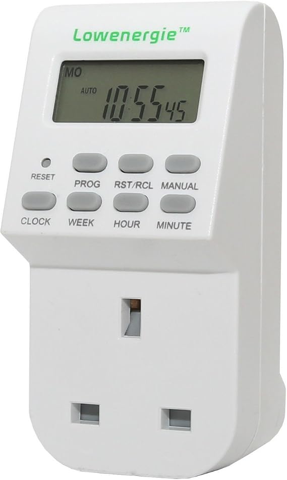 Lowenergie 7 Day Programmable Digital Plug-In Electronic Timer socket 12-24 hour (1)