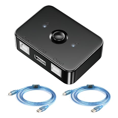 USB Printer Switch for 2 Computers Manual 2 Port USB B Switch Box