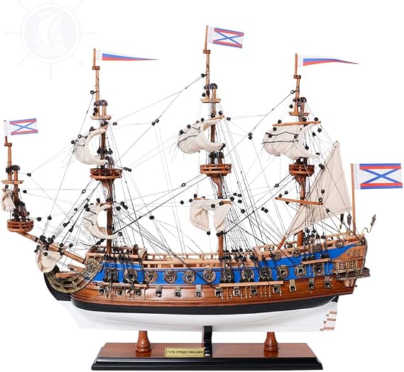 Old Modern Handicrafts GOTO Predestination Wooden Ship Model - Museum Quality Model Ship Finish for Home & Office - Fully Assembled - 22.0L x 7.5W x 21.5H Inches