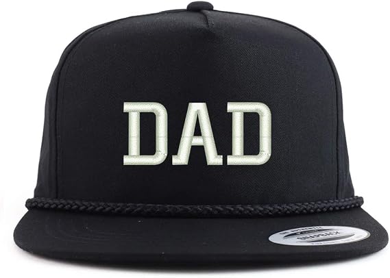 Trendy Apparel Shop Dad Embroidered 5 Panel Flatbill Braid Snapback Golf Cap