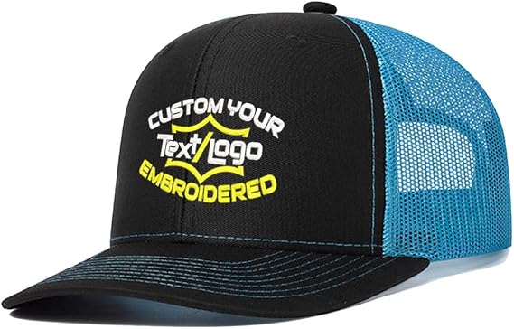 Text/Logo Custom Embroidered Hat for Men Snapback Cap Design Your Own Trucker Hat