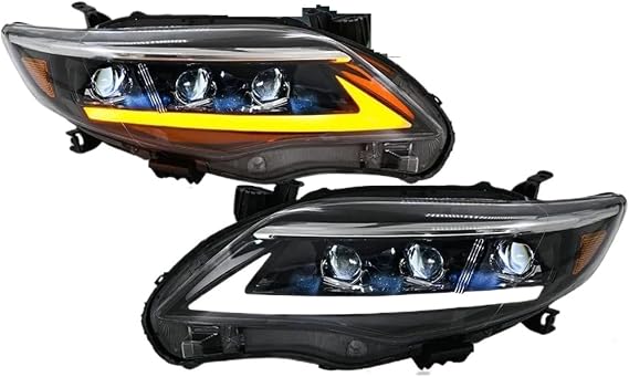Front Light Assembly Assy For Toyota For Corolla For Sedan 2011-2013 1Set DRL Front Headlamps Pair LED DRL Headlights Assembly Turn Signal Head Lamps