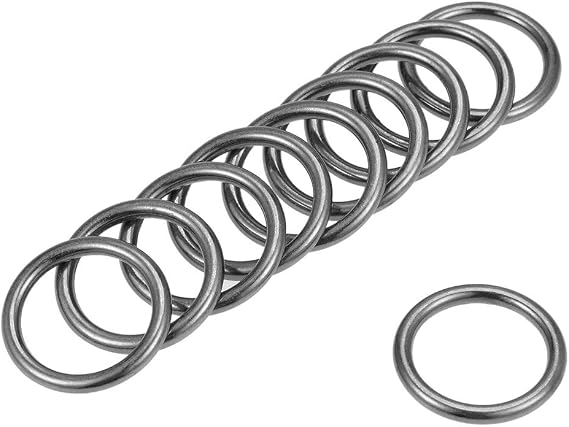 uxcell O Ring Buckle 20mm 0.8" ID 3mm Thickness Black 10pcs