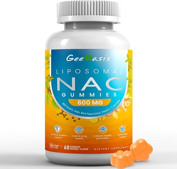 Liposomal NAC Gummies 600mg for Kids & Adults, Sugar-Free Pineapple, 60ct