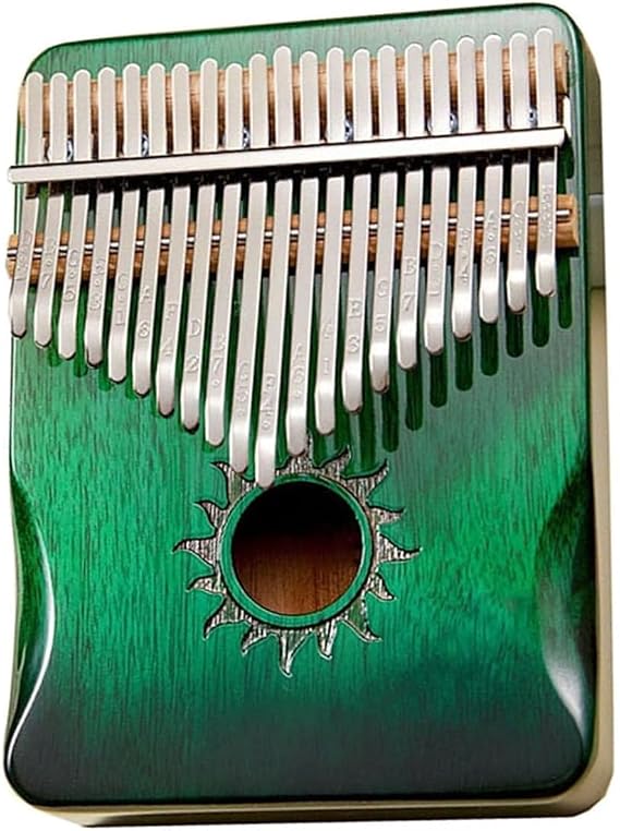 Green Kalimba Thumb Piano, 21 Keys Mini Professional Wooden Percussion Instrument with Accessories for Beginners and Experts