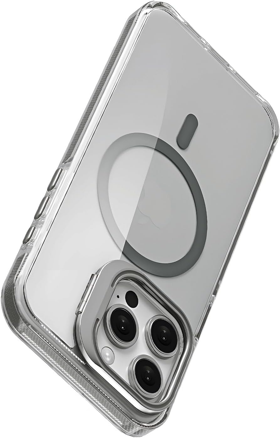 Luxo Series High Quality Case Compatible with Magsafe for Minesk iphone 13 Ultra Transparent Appearance And Ergonomic Design With Stand Natural Titanium, 13