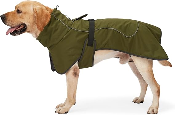 HEYWEAN Dog Jacket Waterproof Dog Coat Cold Weather Reflective Jacket with Soft Fleece Lining Warm Coat for Pet Dog Indoor &amp; Outdoor Camping Hiking