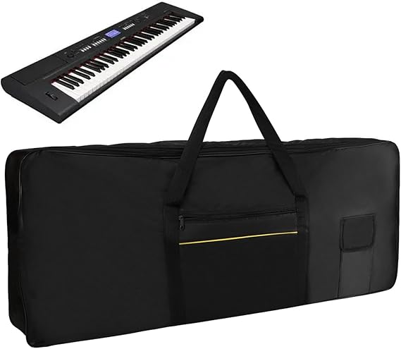 EKDJKK 61 Keys Electric Piano Keyboard Gig Bag, Portable Electric Piano Keyboard Case, 61 Note Keyboard Bag, Piano Padded Case with Shoulder Strap and Storage Pocket, 38.6165