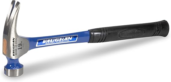 VAUGHAN California Framer, 19 Oz, Framing Hammer, Assembled in the USA | Steel Handle with Hickory Plug, Milled Face, Magnetic Nail Starter, High Carbon Steel, RCF2