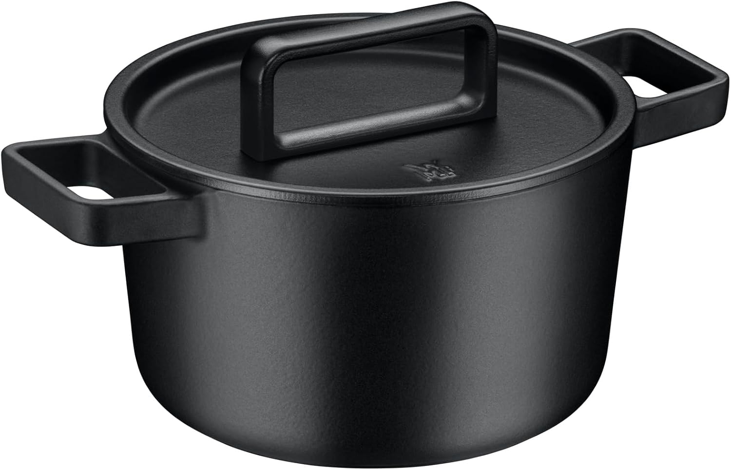 WMF Flavour Roasting Dish 22 cm, Cast Iron Induction Casserole Dish, Cast Iron Cookware, Enamelled, Cast Iron Pot, Cast Iron Lid, Dutch Oven, Lid with Condensation Nubs, Modern Elegance, Black
