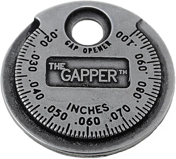 CTA Tools 3235 Spark Plug Gapper: Coin-Style Spark Plug Gap Tool, 0.020"0.100" Measurement Range, Plated Steel, Quick-Check Reference Tool