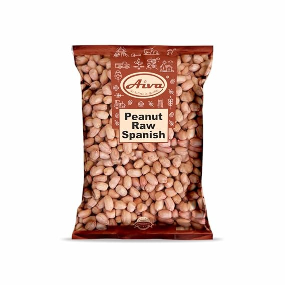 Aiva Raw Spanish Peanuts (10 LB Case) Bulk Whole Unsalted Peanuts for Snacking, Cooking, and Baking | Product of USA | Spanish Premium Grade