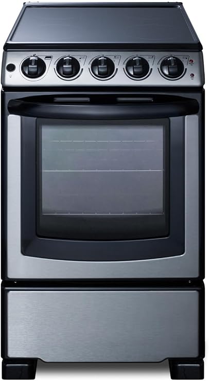 Summit 20 Electric Range, Stainless Steel and Black- REX2071SSRT