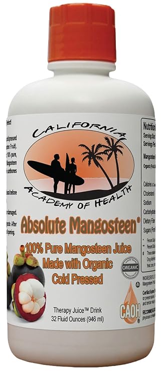 Absolute Mangosteen - Pure Organic Mangosteen Juice from CAOH (1-32 oz Bottle)