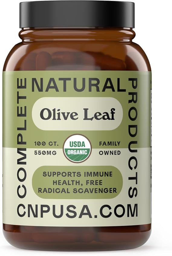 Organic Olive Leaf Extract Capsules 550mg - Pure Olive Leaf Extract Organic Formula, Immune & Digestive Support Supplement, 1100mg Serving, Vegan Non GMO, No Fillers, 100 Olive Leaf Capsules Made USA