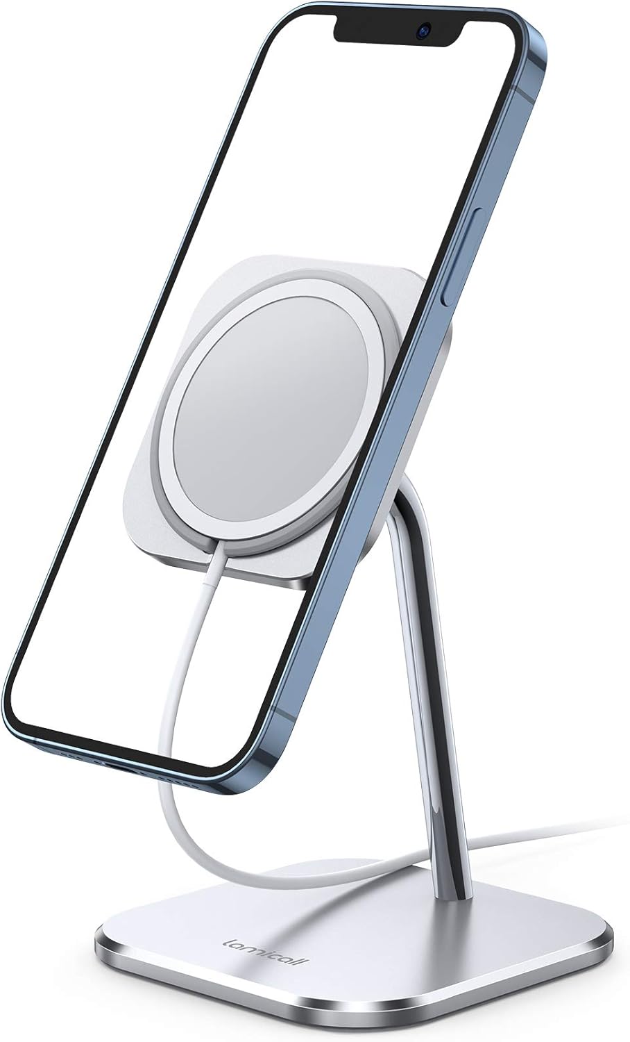 Lamicall Phone Stand for MagSafe Charger - Adjustable Aluminum Charging Dock Standby Holder Mount Cradle Desk for iPhone 17 Air, 17, 17 Pro, 17 Pro Max, 16 15 14 13 12 Series [Charger is not Included]