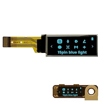 1PCS OLED LCD Display Module, 0.91" 4 Wire SPI Serial OLED Screen Driver,128x32 3.3V ~ 4.2V for Ledger Nano S (15Pin Blue Light, 1pcs)