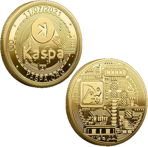 2 Pieces KASPA Virtual Cryptocurrency Physical Crypto Blockchain Novelty Hobby Commemorative Token Coin