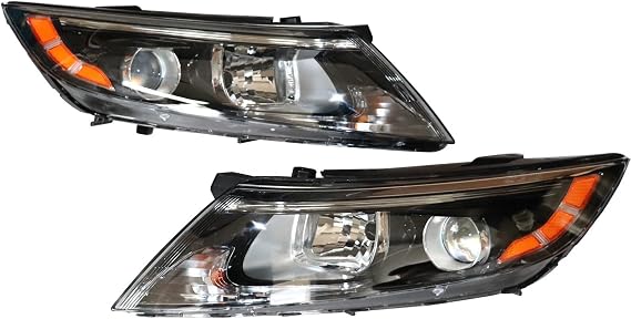 Headlights Headlamp for 2014-2015 for Kia Optima,Halogen Headlights Hedlamps with Waterproof,L & R Side Hedlamps Assembly,Headlamp Clear Lens,Driect Replacement (Left-Hand Drive+Right Passenger)